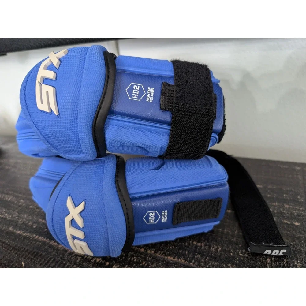 STX Stallion 900 Lacrosse Arm Guards Medium White/Black/Gray Padded Pair